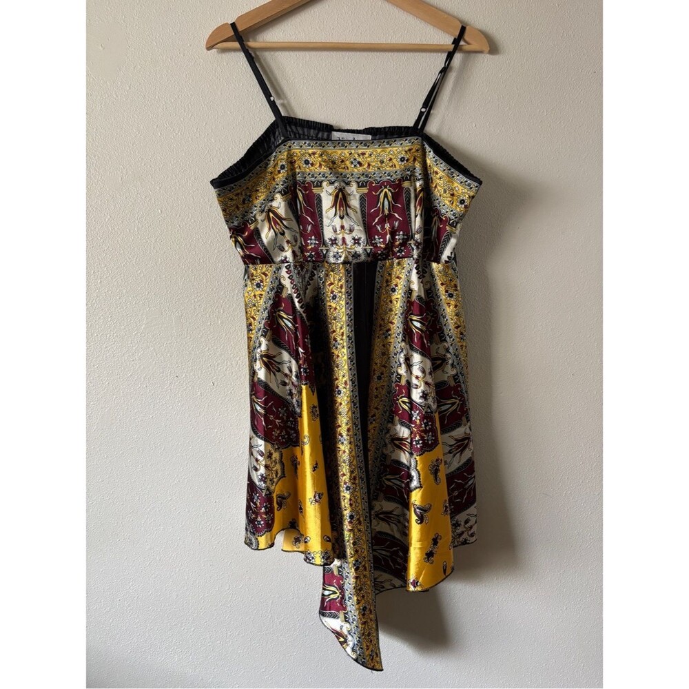 Y2K Vintage Neelam Satin Hankerchief Style Boho Dress Size Large